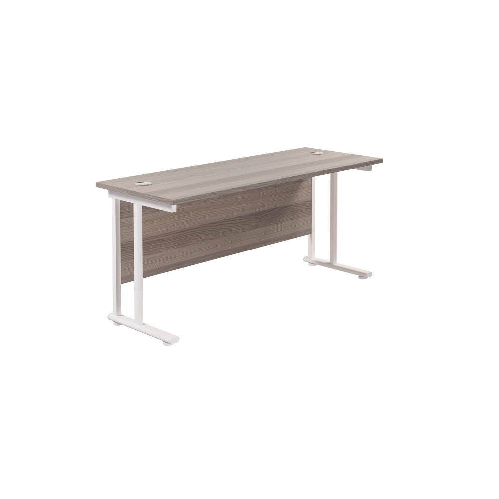 TWIN UPRIGHT RECTANGULAR DESK: 600MM DEE