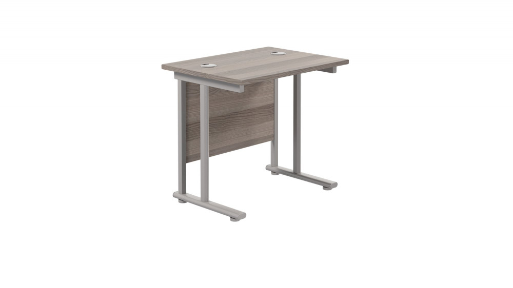 TWIN UPRIGHT RECTANGULAR DESK: 600MM DEE