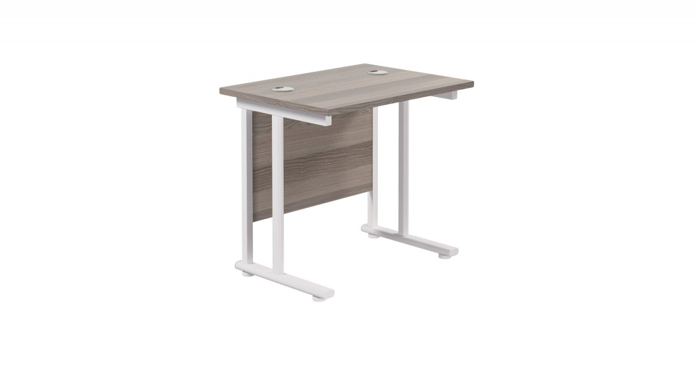 TWIN UPRIGHT RECTANGULAR DESK: 600MM DEE