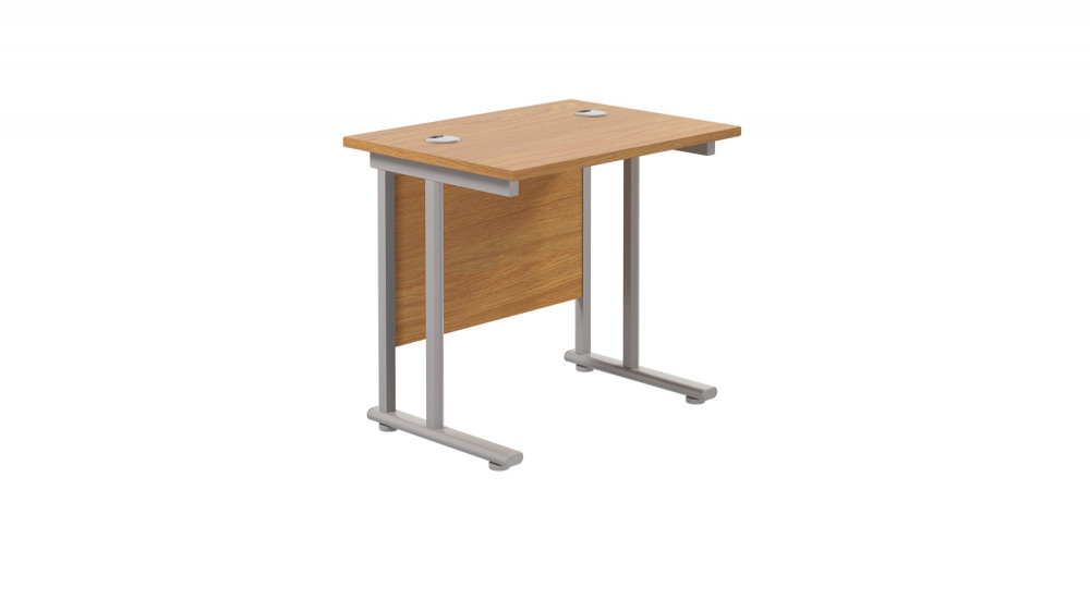 TWIN UPRIGHT RECTANGULAR DESK: 600MM DEE
