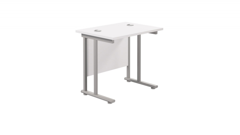 TWIN UPRIGHT RECTANGULAR DESK: 600MM DEE