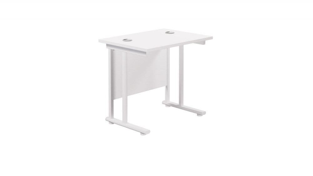 TWIN UPRIGHT RECTANGULAR DESK: 600MM DEE