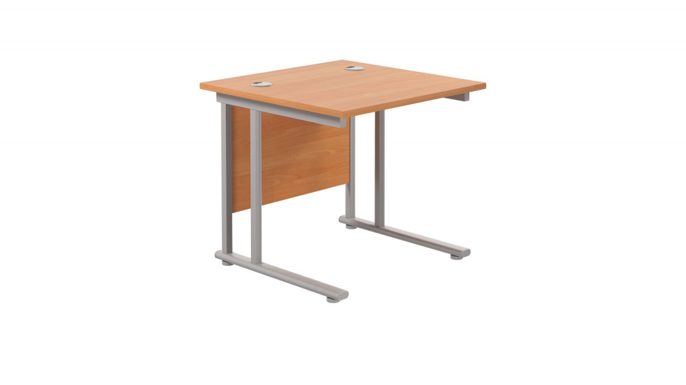 TWIN UPRIGHT RECTANGULAR DESK: 800MM DEE