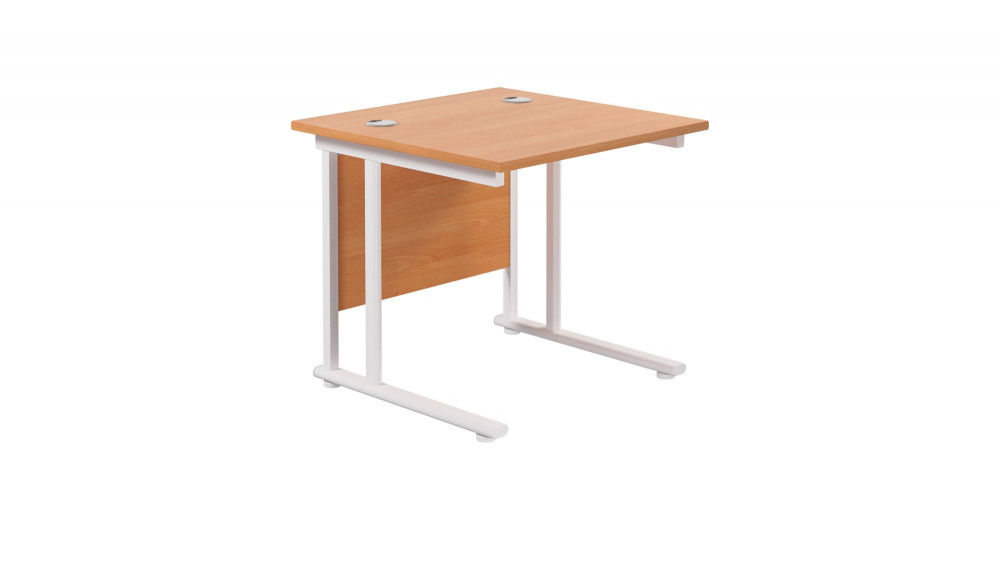TWIN UPRIGHT RECTANGULAR DESK: 800MM DEE