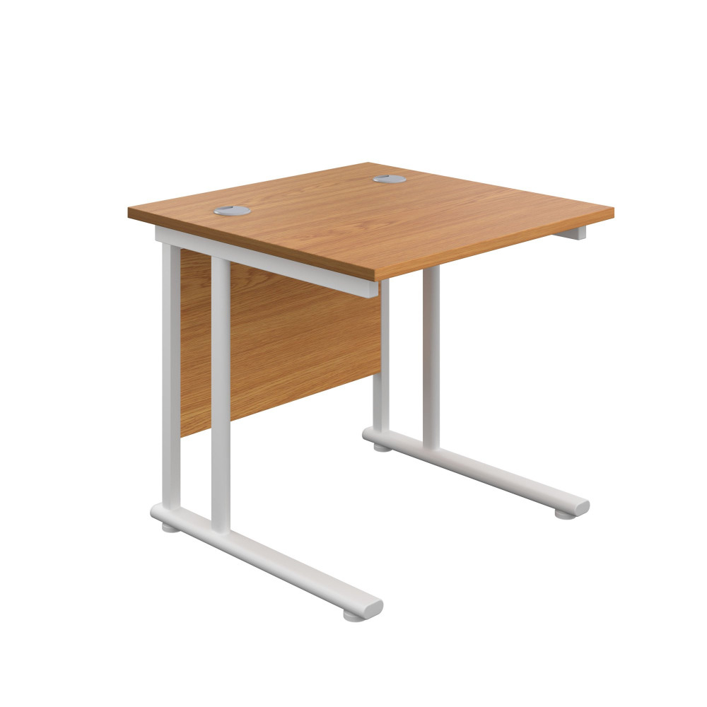 TWIN UPRIGHT RECTANGULAR DESK: 800MM DEE