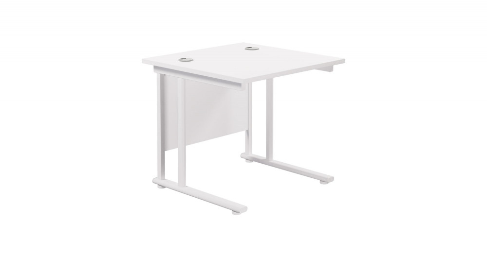 TWIN UPRIGHT RECTANGULAR DESK: 800MM DEE