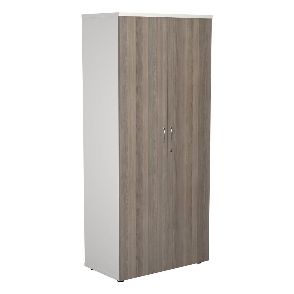 WOODEN CUPBOARD (FSC) 1800 GREY OAK/WHIT