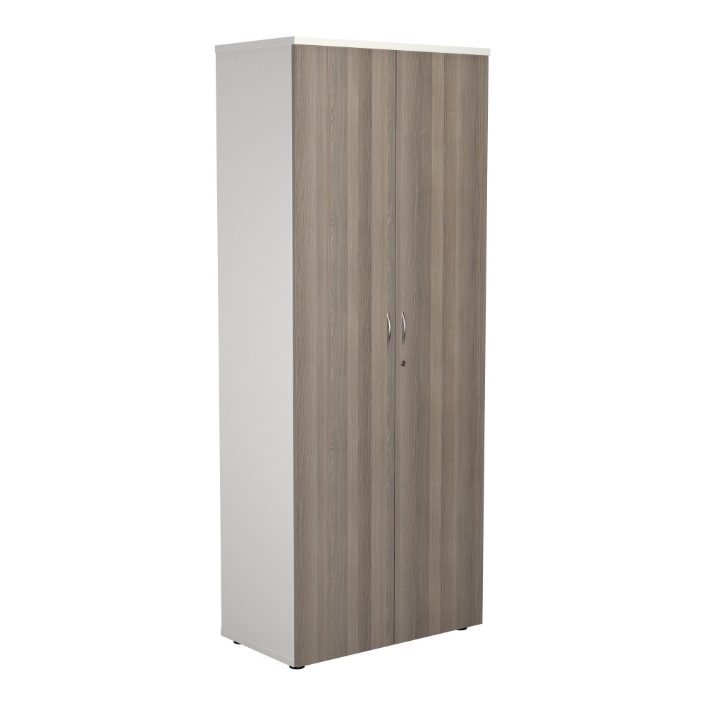 WOODEN CUPBOARD (FSC) 2000 GREY OAK/WHIT