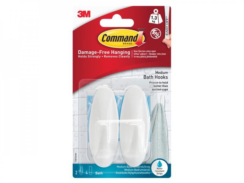 COM MEDIUM BATHROOM HOOKS (PACK 2)