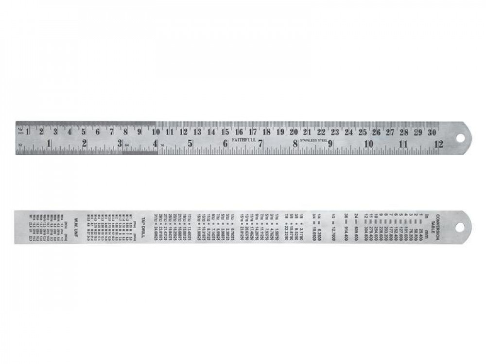 FAI STEEL RULE 300MM / 12IN X 25MM