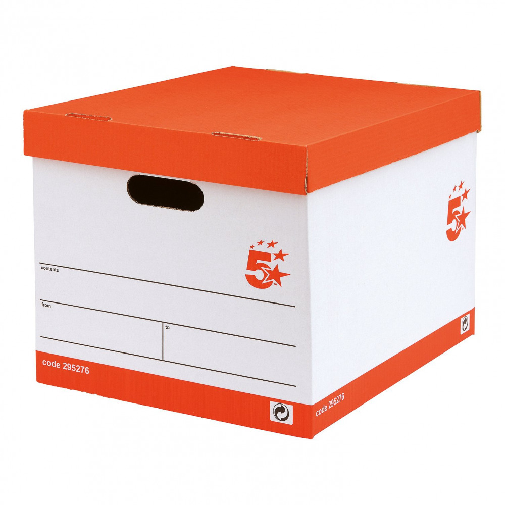 OFFICE STORAGE BOX RED/WHT PK10