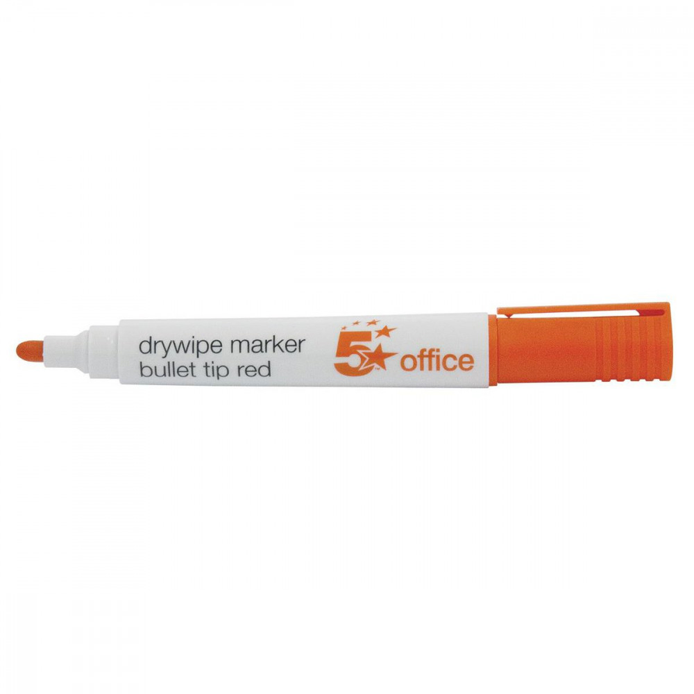 DRYWIPE MARKER BULLET TIP RED PK12