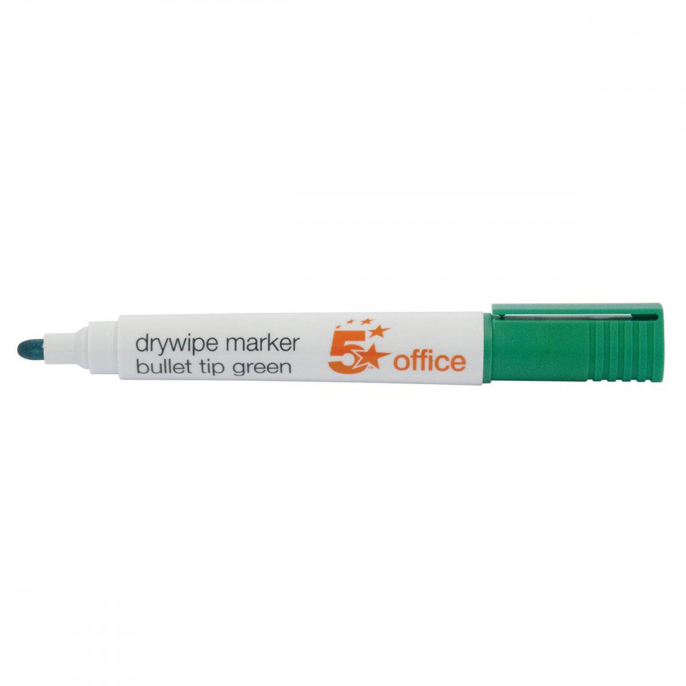 DRYWIPE MARKER BULLET TIP GRN PK12