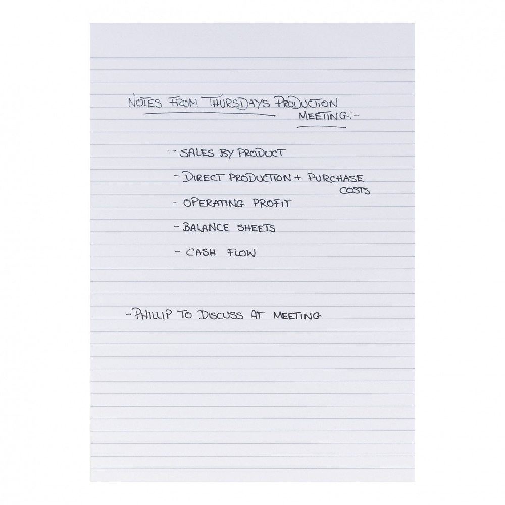 MEMO PAD HBND A4 WHT PPR PK10