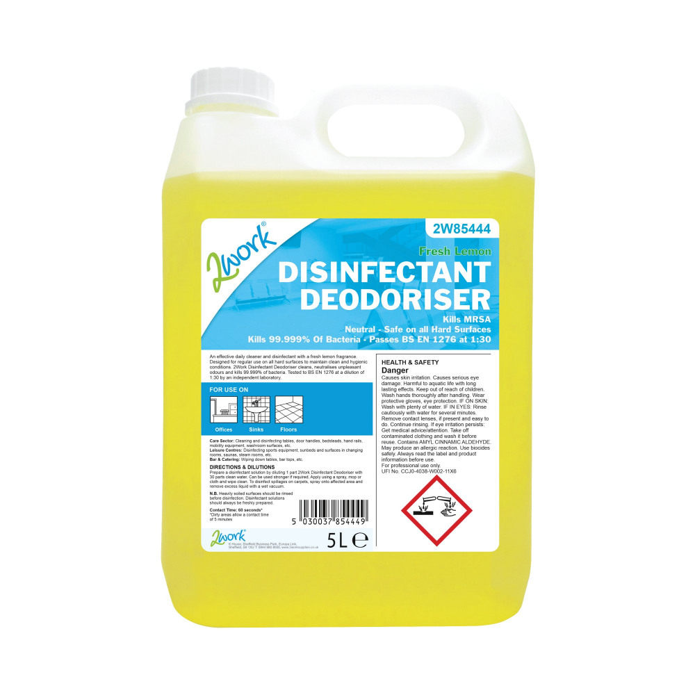 2WORK DISINFECTANT DEODORISER LEM 5L