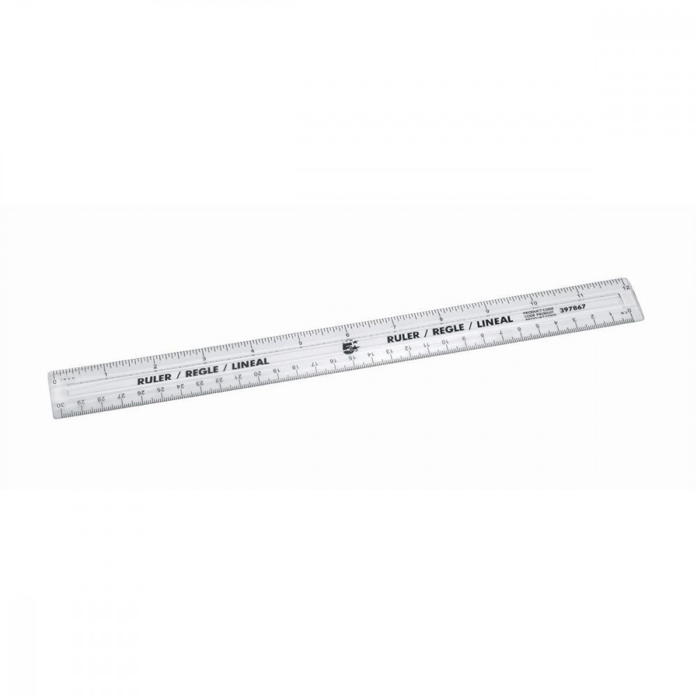 RULER METRIC/IMPERIAL 300MM CLR PK10