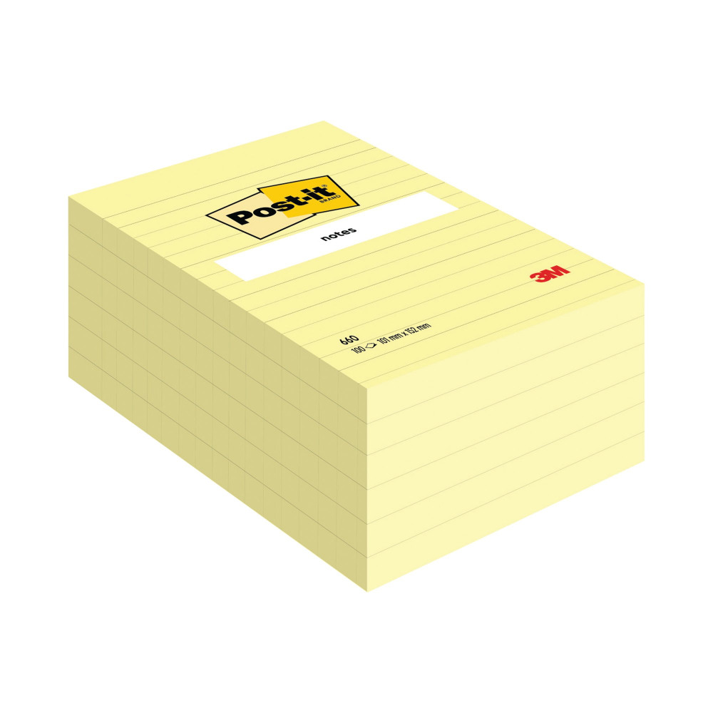 POST-IT LRG FRMT NTES YW 152X101 PK6