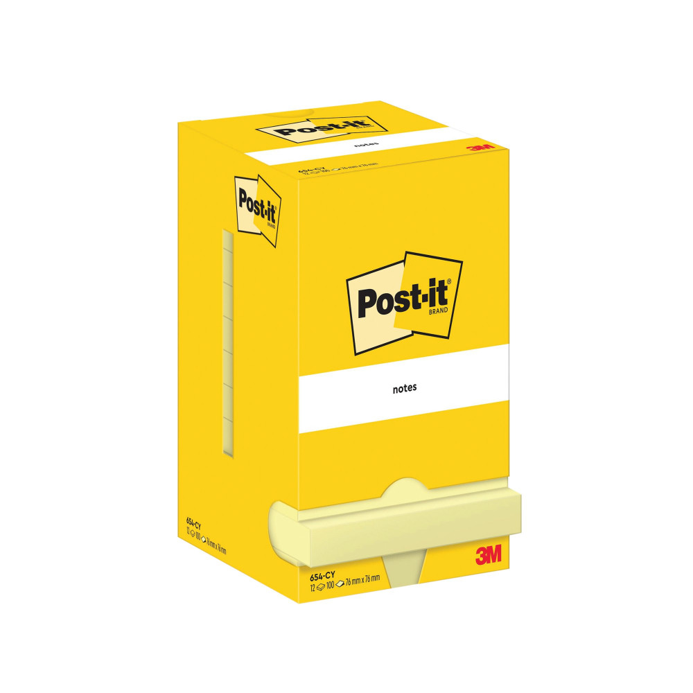 POST-IT NOTES 76X76 100S C/YLW PK12
