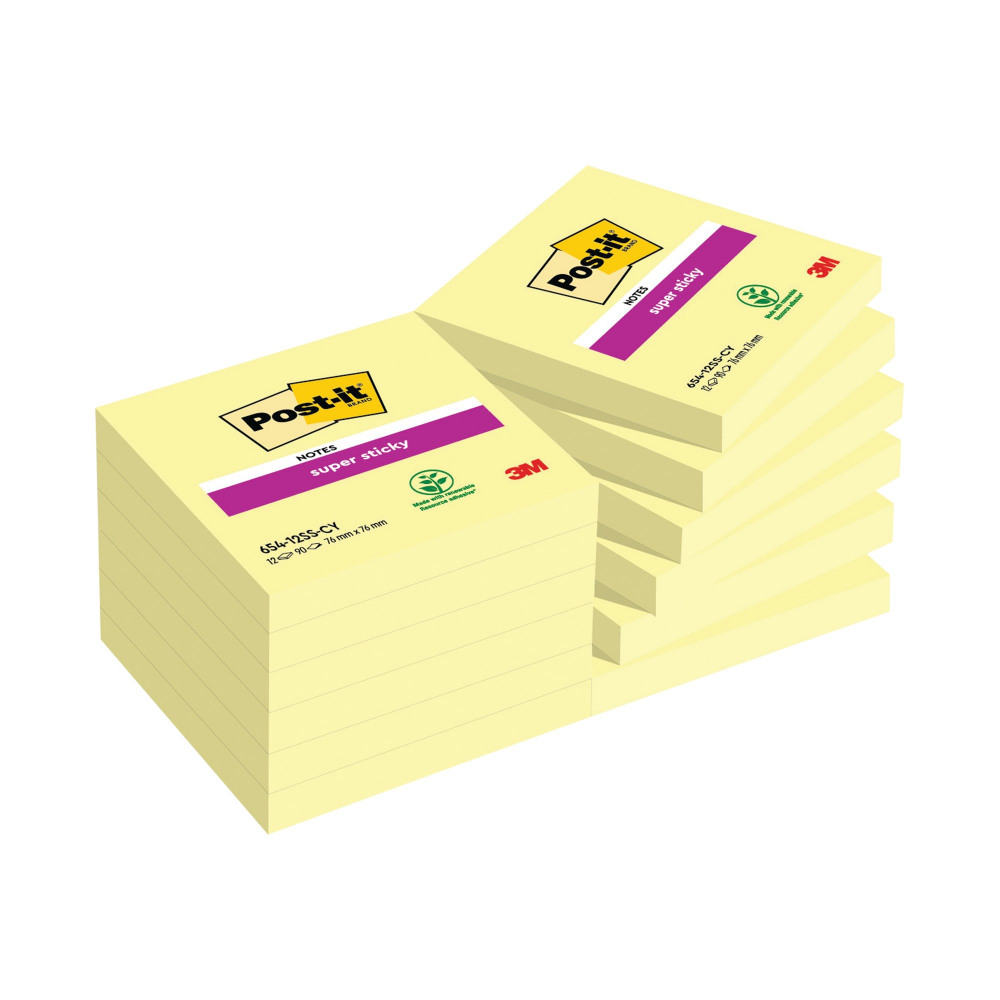 POST-IT S/STICK 76X76 90S C/YLW PK12