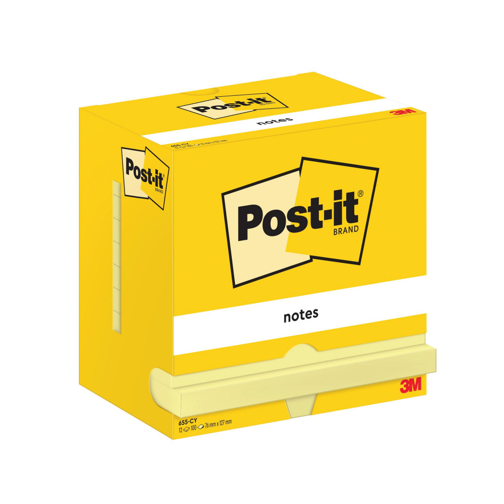 POST-IT NOTES 76X127 100S C/YLW PK12