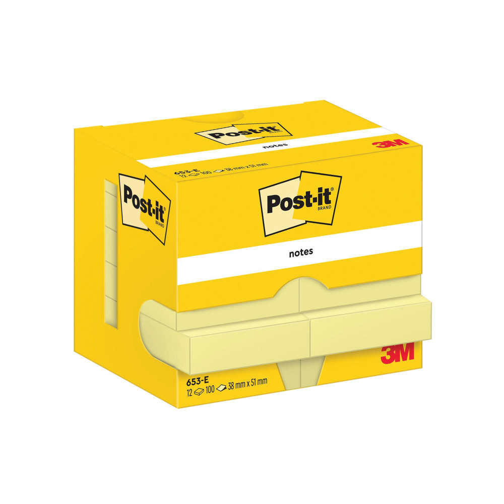 POST-IT NOTES 38X51 100S C/YLLW PK12