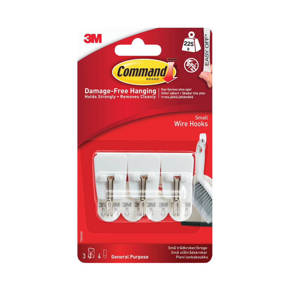 COMMAND SMALL WIRE HOOKS PK3
