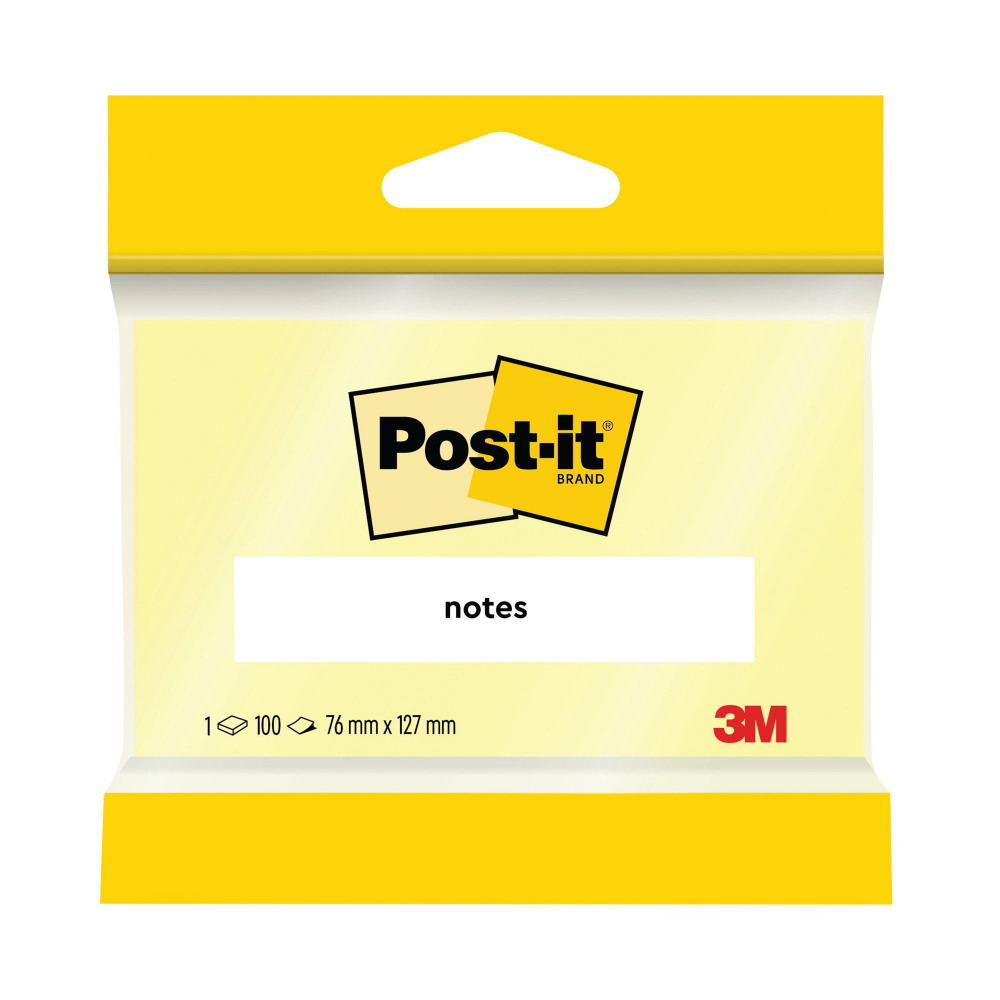 POST-IT YELLOW NOTES 76X127MM PK12