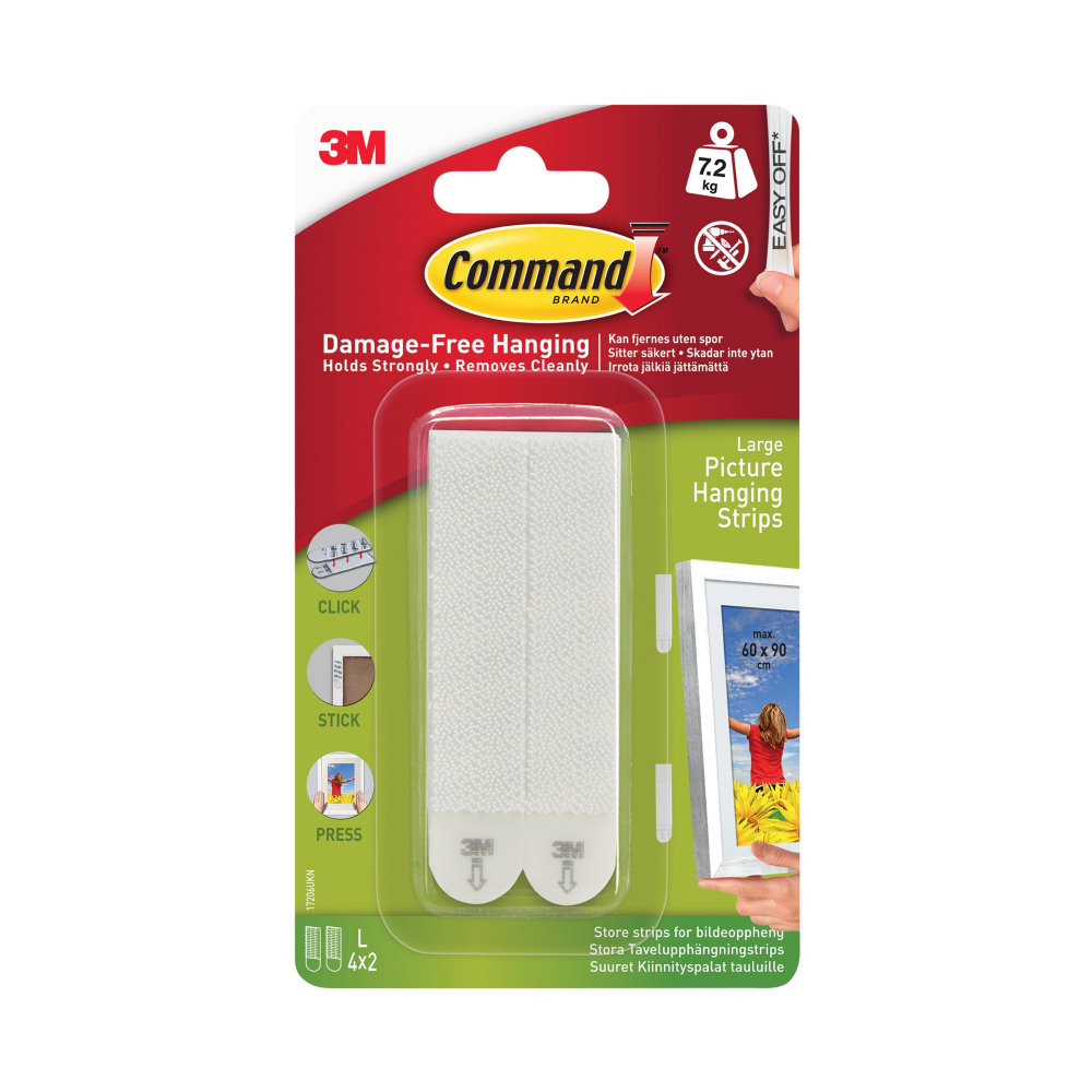 3M COMMAND HANGING STRIPS LARGE PK4