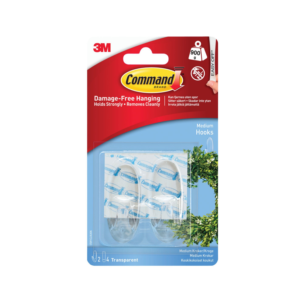 COMMAND MED HOOKS CLEAR STRIPS PK2