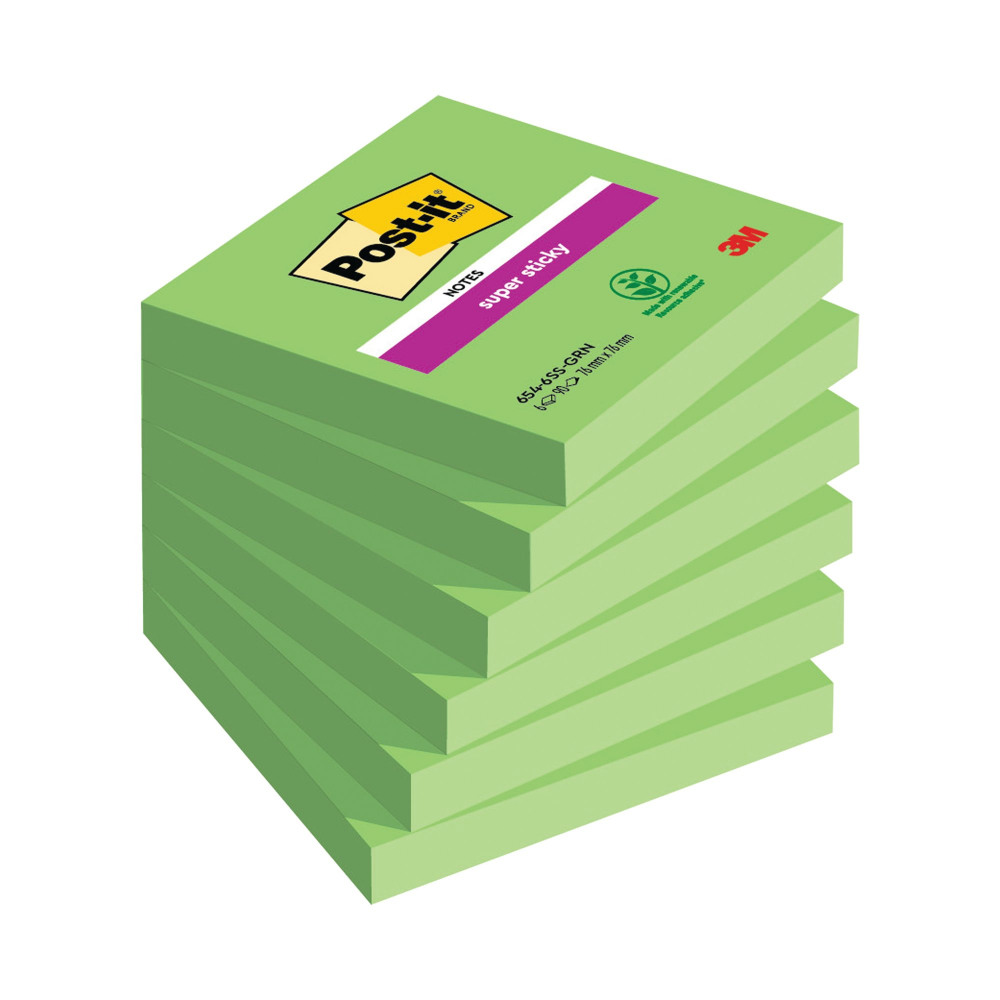 POST-IT S/STK 76X76 90S GREEN PK6