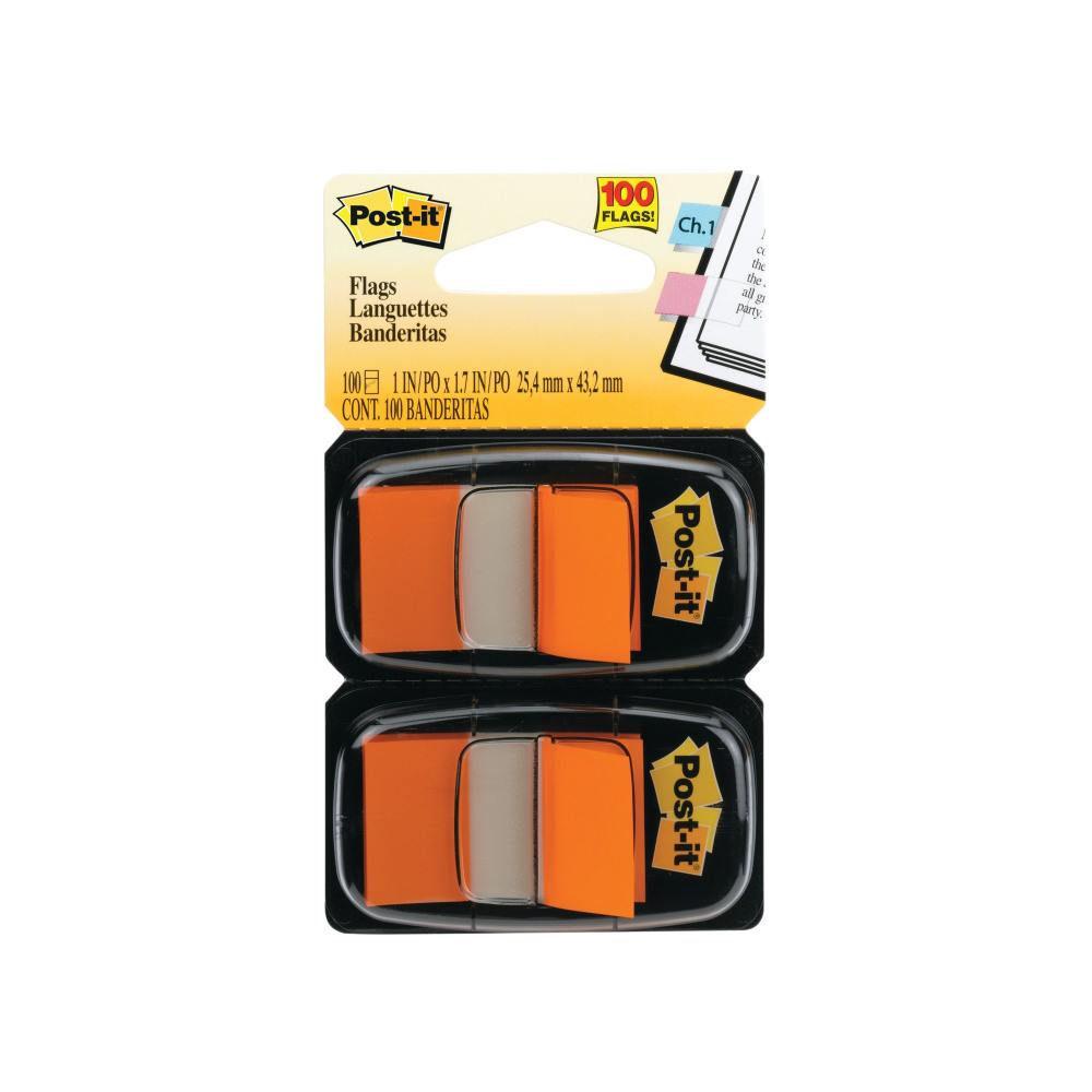 POSTIT INDEX FLAG DISPENSER ORG PK2