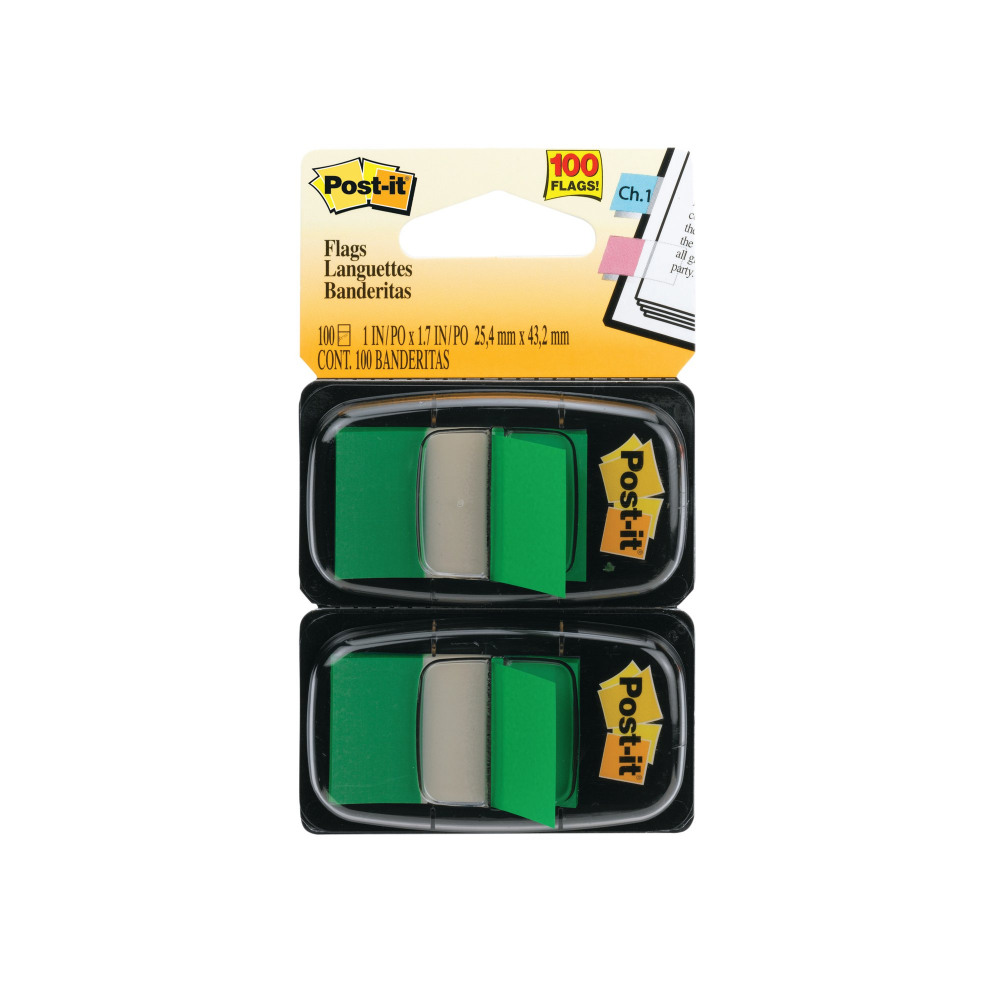 POSTIT INDEX FLAG DISPENSER GRN PK2