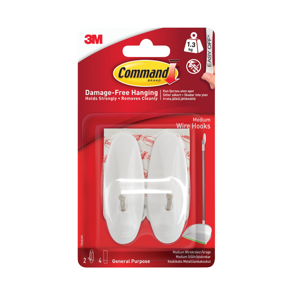 3M MEDIUM WIRE HOOKS/COMMAND STRIPS