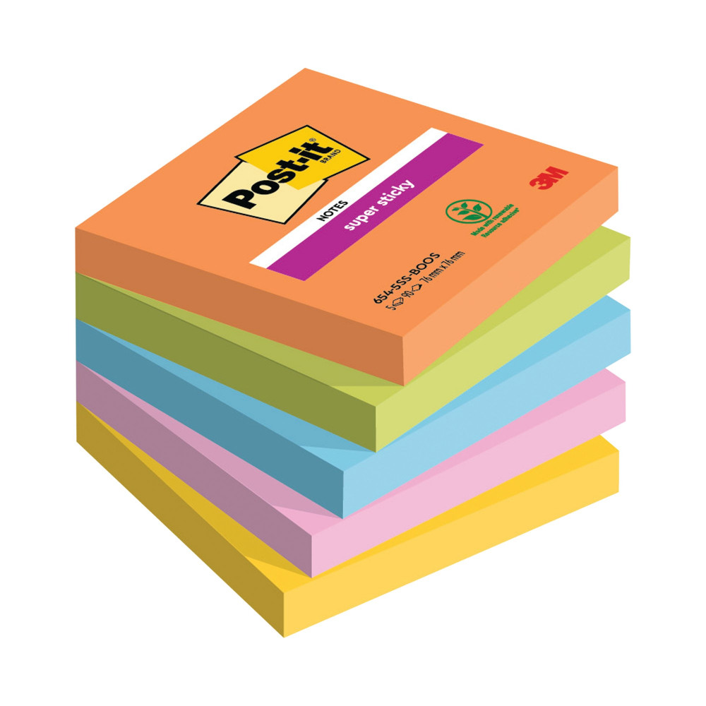 POST-IT BOOST 76X76MM 90 SHEET PK5