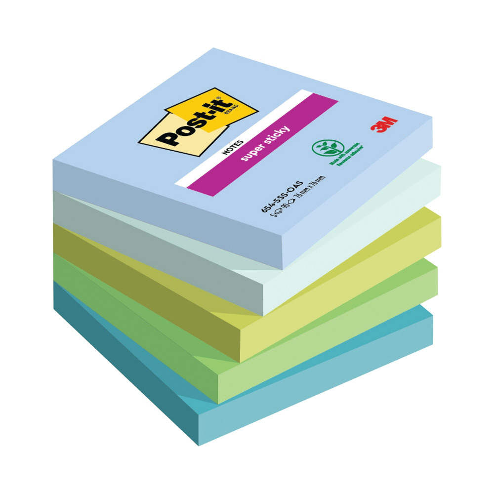 POST-IT OASIS 76X76MM 90 SHEET PK5