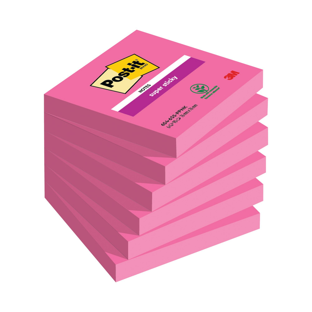 POST-IT SUPER STICKY 76X76 FUCH PK6