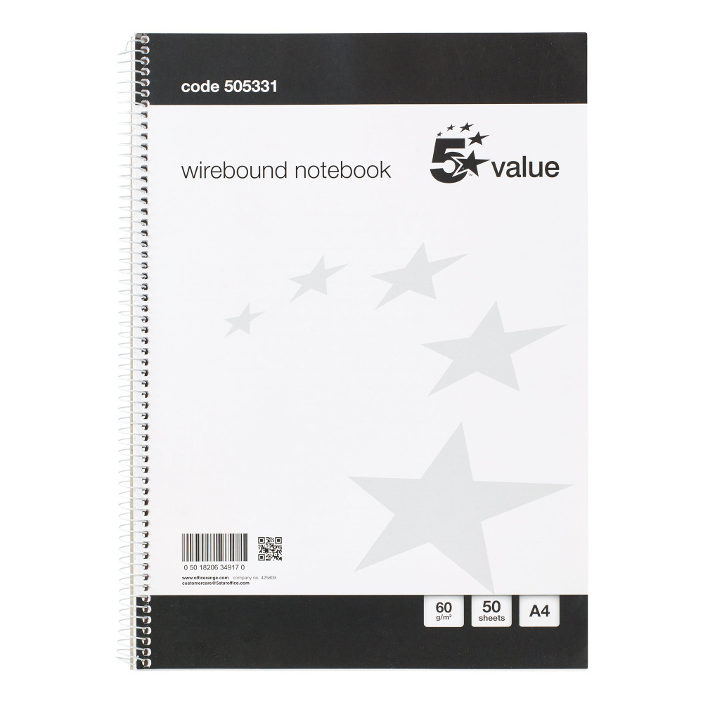 NOTEBOOK A4 BLK/WHT PK10