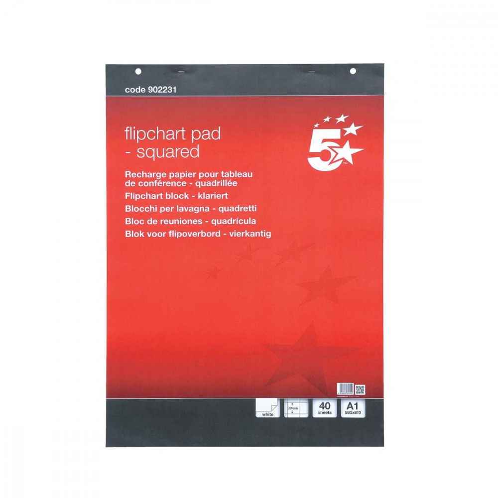 FLIPCHART PAD A1 SQD PK5