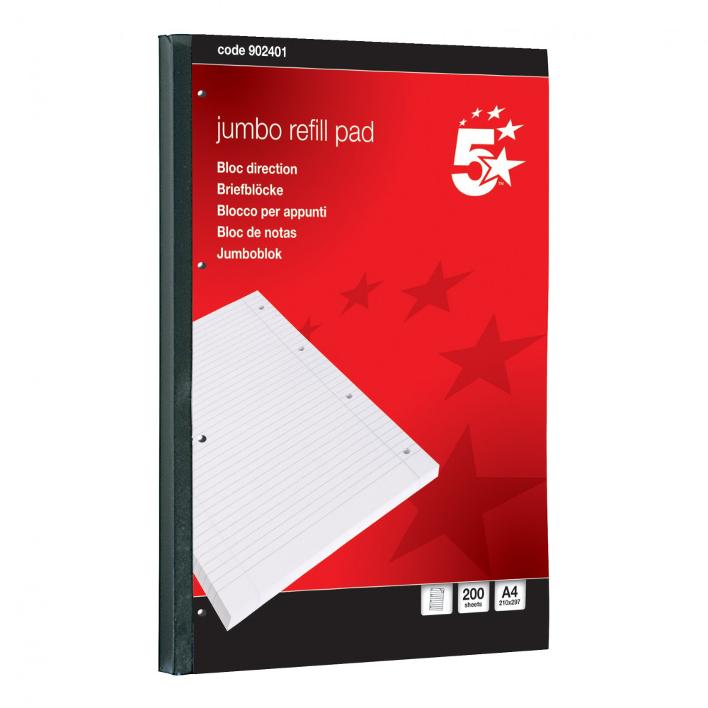 JUMBO REFILL PAD 400PP A4 RED PK4