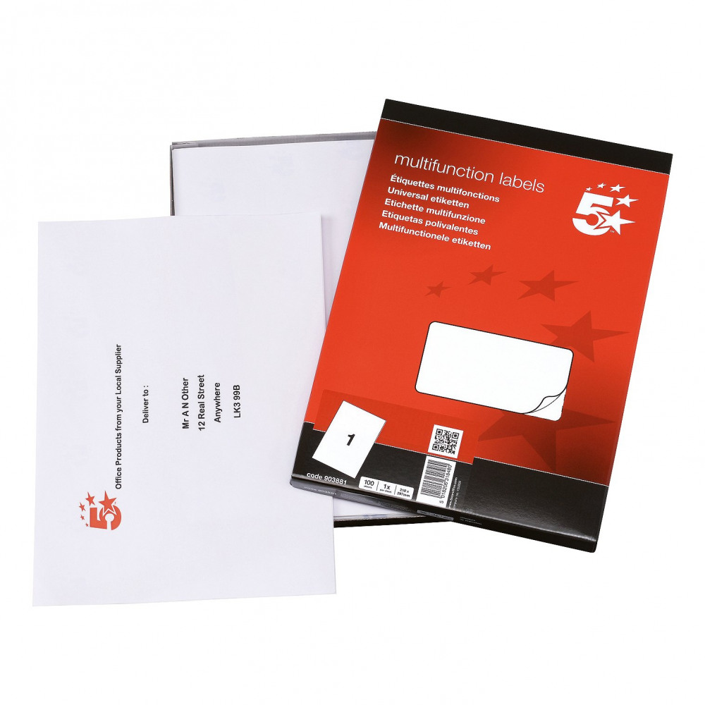 MPPS LABELS 297X210MM WHITE PK100