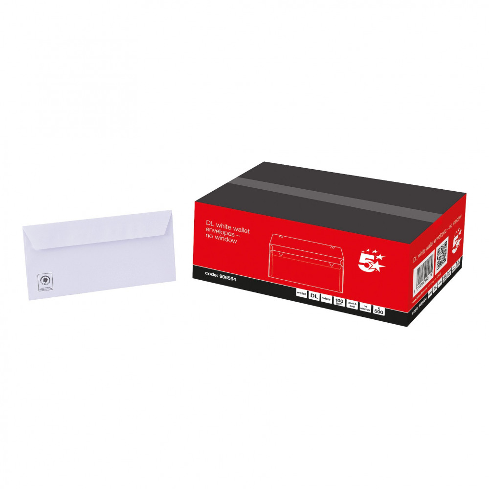 ENV WLT PLSL 100GSM DL WHITE PK500