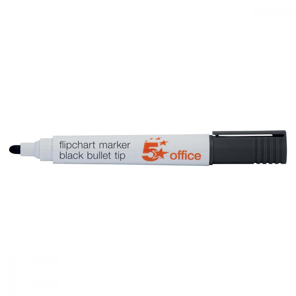 FLIPCHART MARKER BULLET TIP BLK PK12