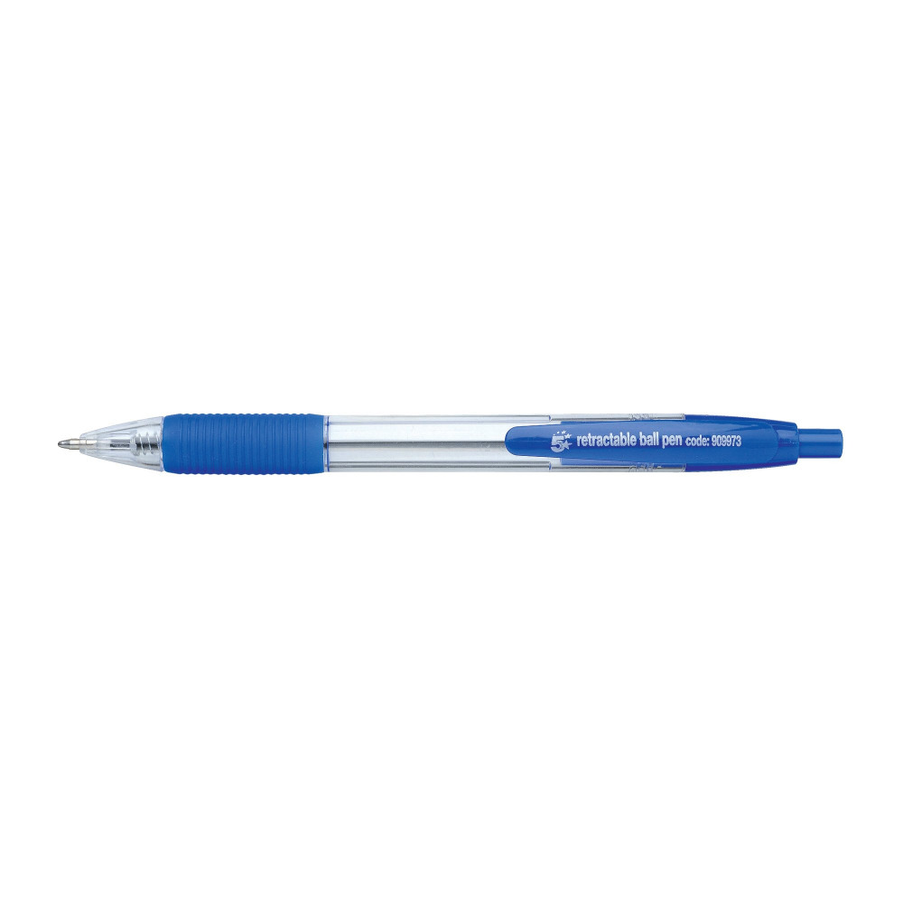 RETR GRIP BALL PEN MED BLUE PK10