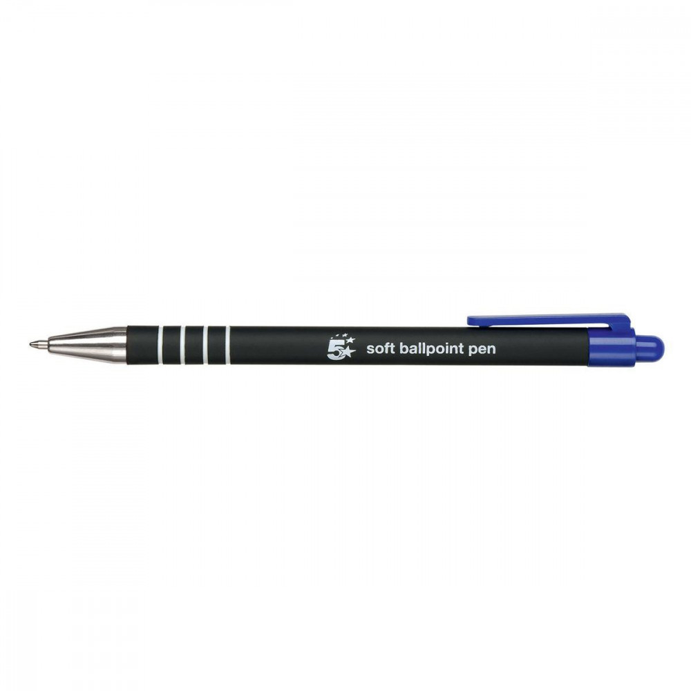 RETR BALL PEN SOFT GRIP MED BLU PK12