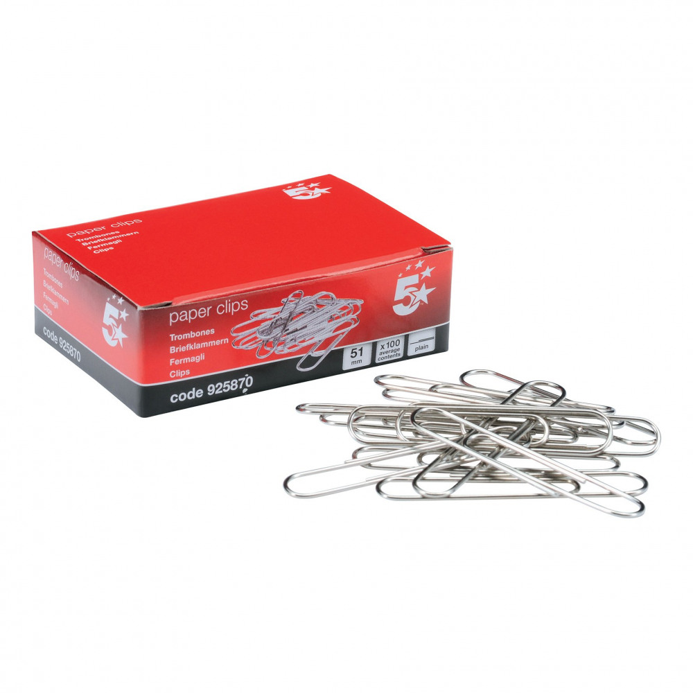 GIANT PAPERCLIPS METAL XL 51MM PK100