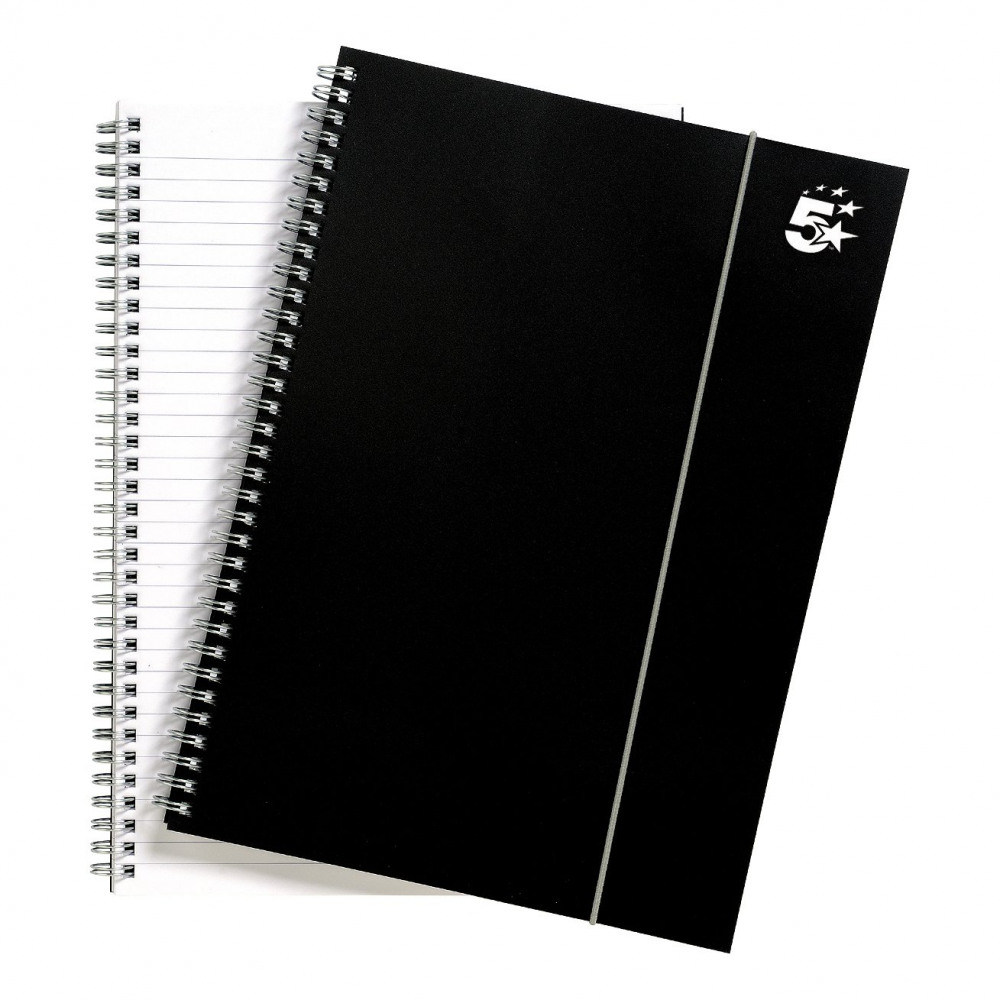 NOTEBOOK WBND RULED 160PP A4 BLK PK6