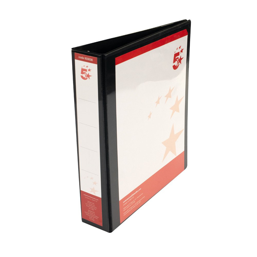A4 PRES RING BINDER 38MM BLACK PK10