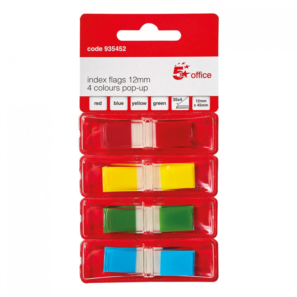 INDEX FLAGS 12X45MM 35 FLAGS/COL PK5