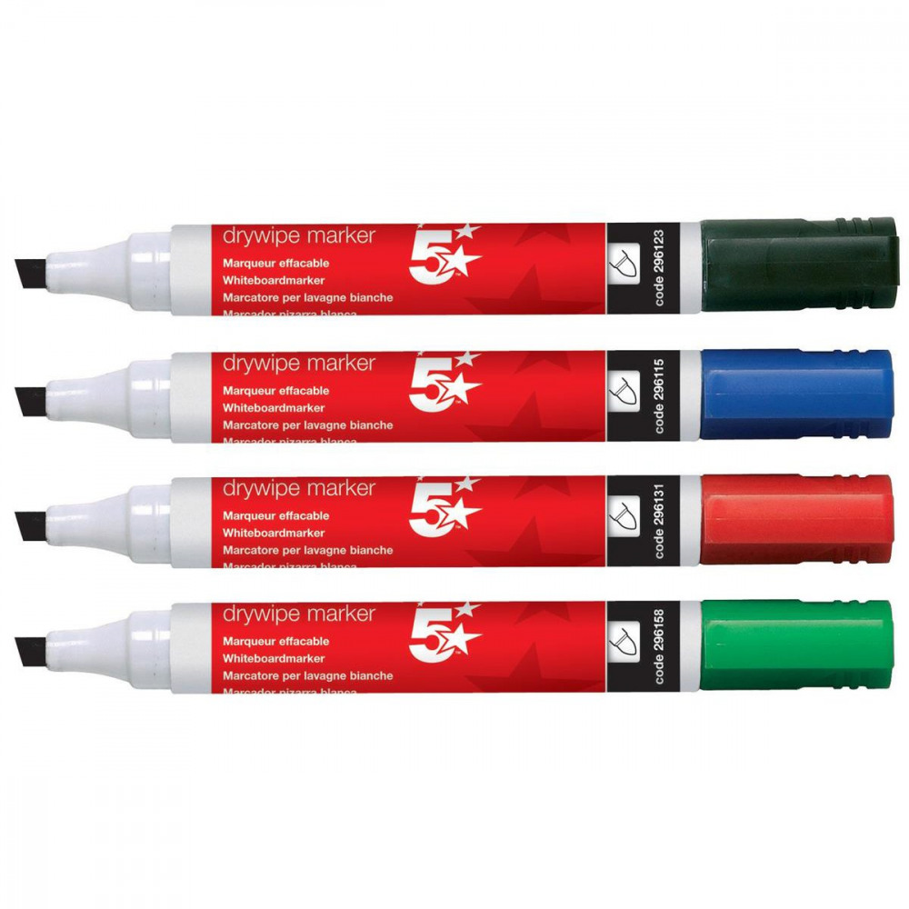 DRYWIPE MARKER CHISEL TIP WLT PK6