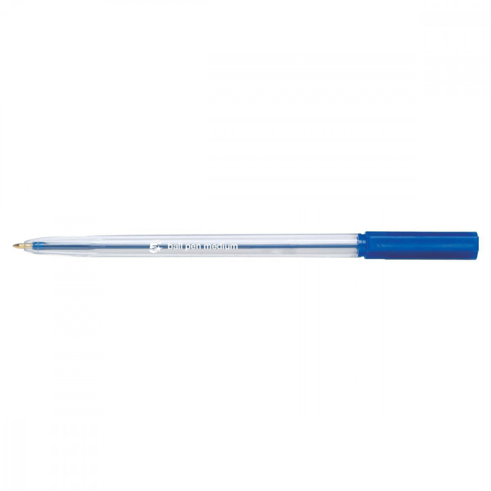 BALL PEN CLR BARREL MED BLUE PK20